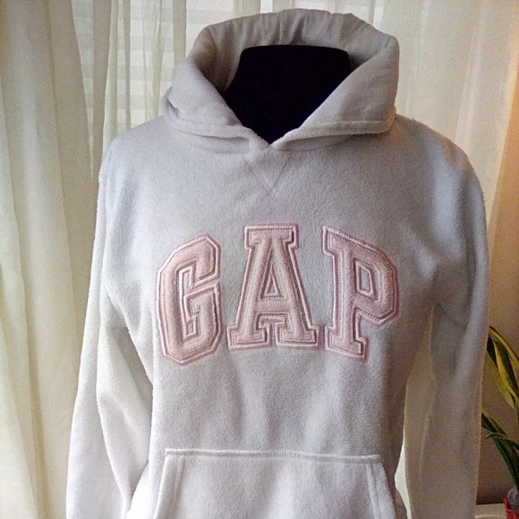 Kids Gap sweatshirt white with pink detail hooded size xxxl  B6 - Picture 1 of 5